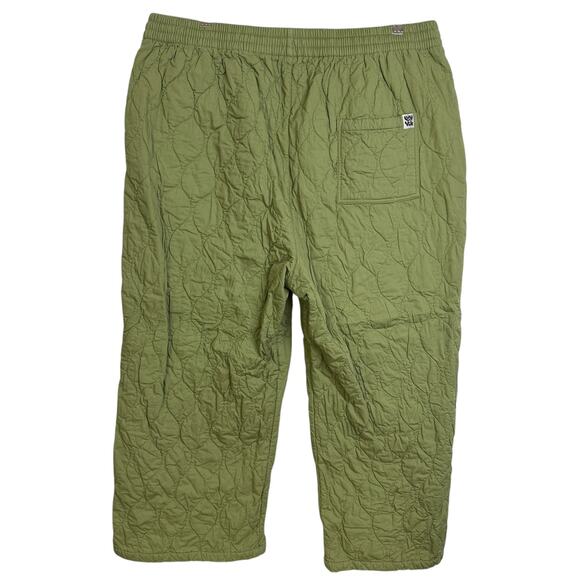 Lucy and Yak Chester Trousers Womens 2XL Green Quilted Elastic Organic Cotton - Picture 2 of 10